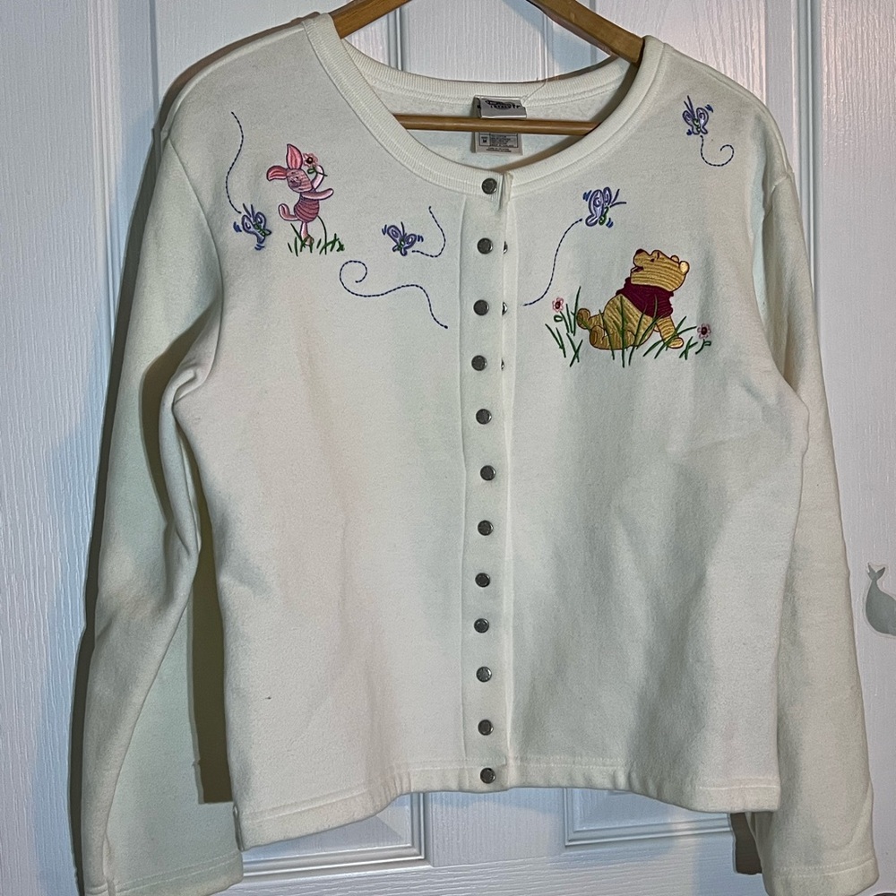 Disney Cream Cardigan with Winnie the Pooh Embroidery